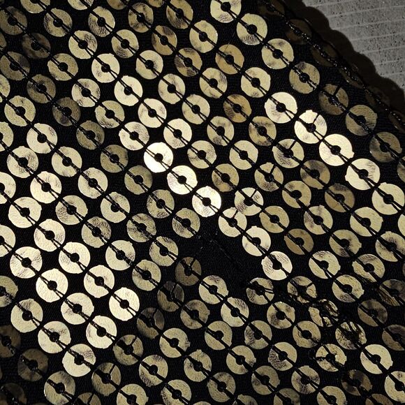 Sparkle & Fade Gold Sequin Jacket Blazer Women's Sz Medium Clubwear Disco Party - Picture 6 of 8